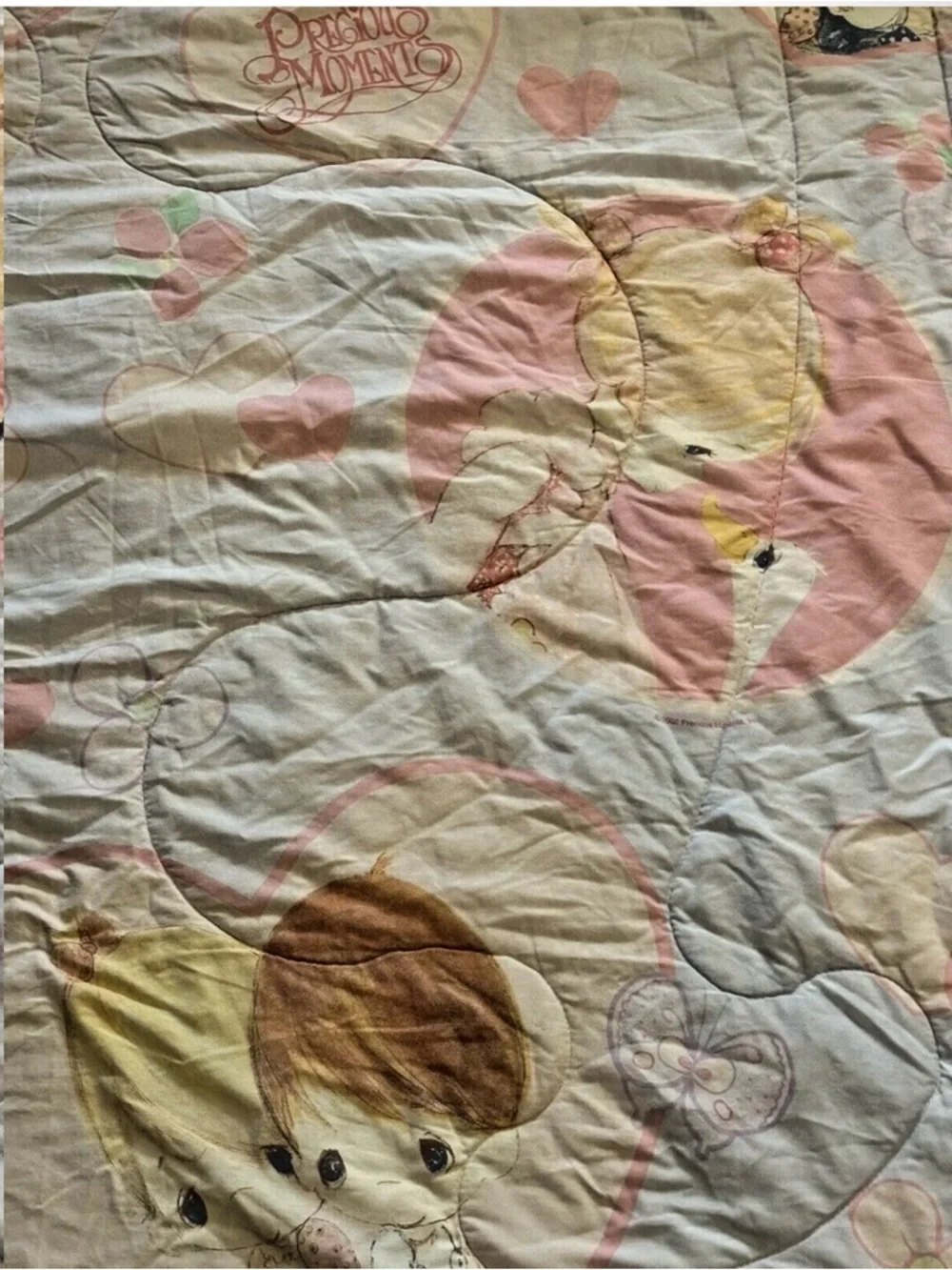 2002 Precious Moments Twin Comforter Quilt Blanket 64x86